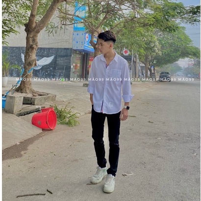 áo sơ mi  thom browne sọc cổ nam,nữ dài tay gấp cổ. Ảnh thật tự chụp | BigBuy360 - bigbuy360.vn