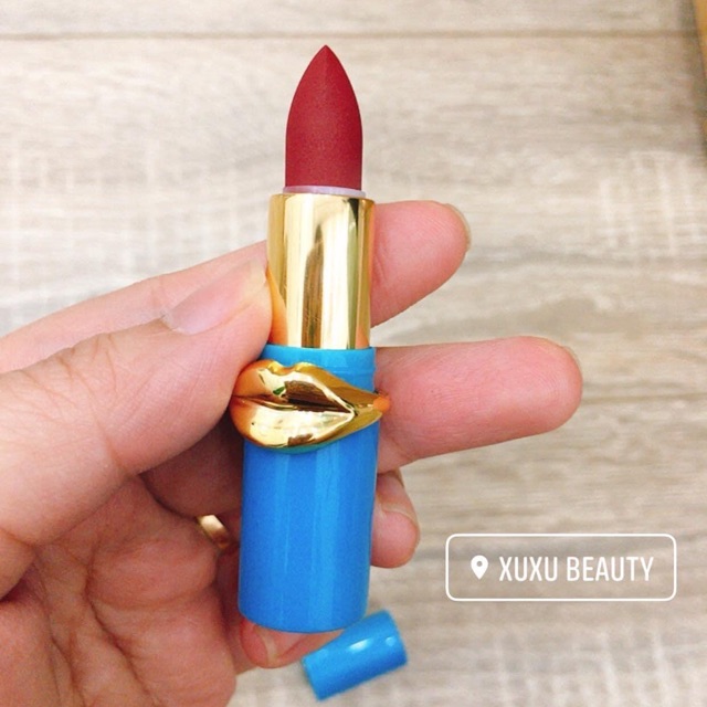 Son pat mini màu đỏ nâu