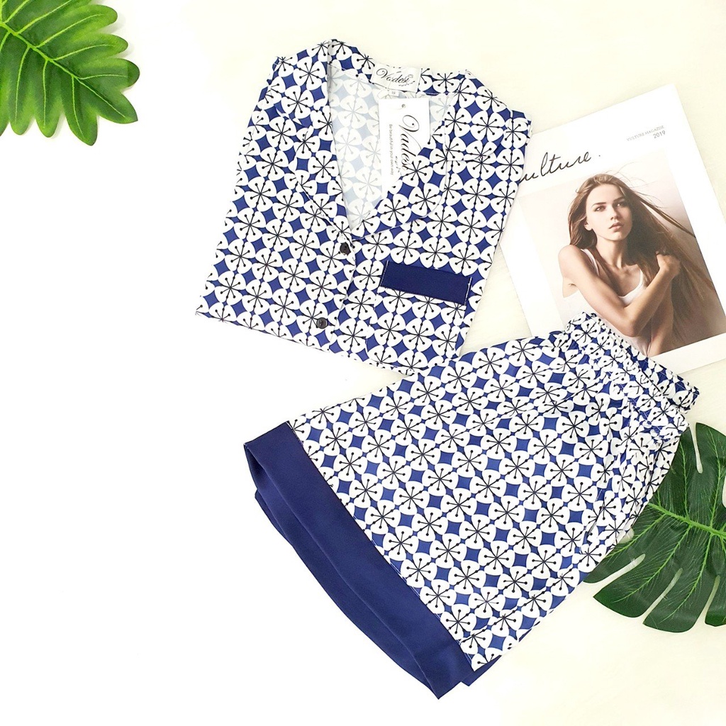 Bộ Đồ Ngủ Pijama Nữ Quần Đùi Tay Ngắn Lụa Cao Cấp Mặc Nhà Đẹp Mềm Mịn Thấm Hút Thoáng Mát – VADESI