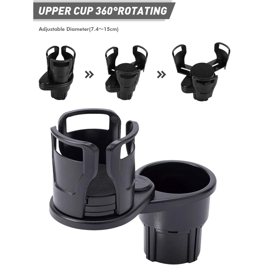 Giá đỡ chai nước 2 trong 1 đa năng tùy chỉnh kích thước cho xe hơi