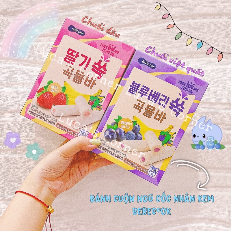 Bánh cuộn ngũ cốc nhân kem trái cây Bebecook Hàn Quốc cho bé ăn dặm