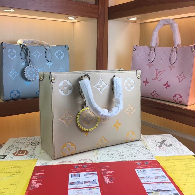 Túi xách nữ Louis Vuitton LV Tote on the go da thật cao cấp mẫu mới năm 2021