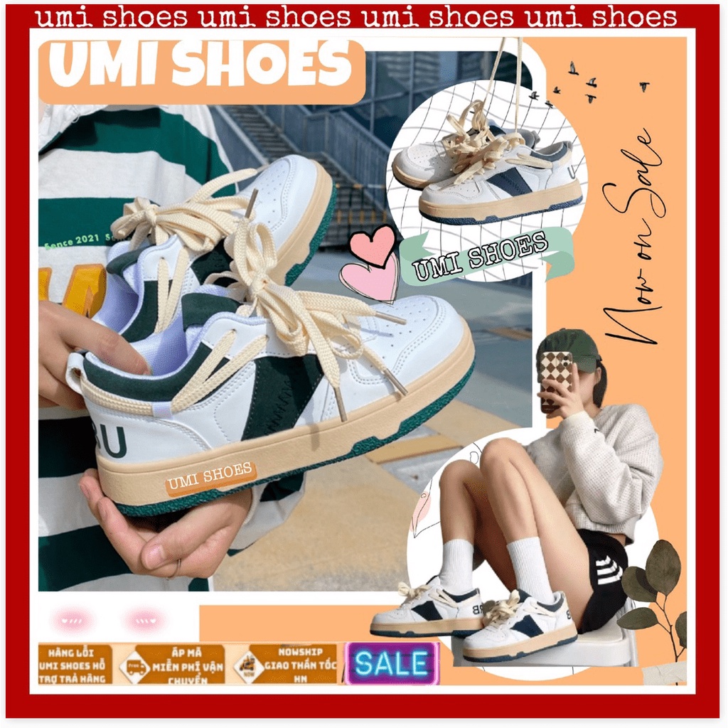 Giày thể thao nữ đế bằng mã BBAU da vải canvas mềm bata mới hot phong cách retro ulzzang đẹp cá tính thời tr