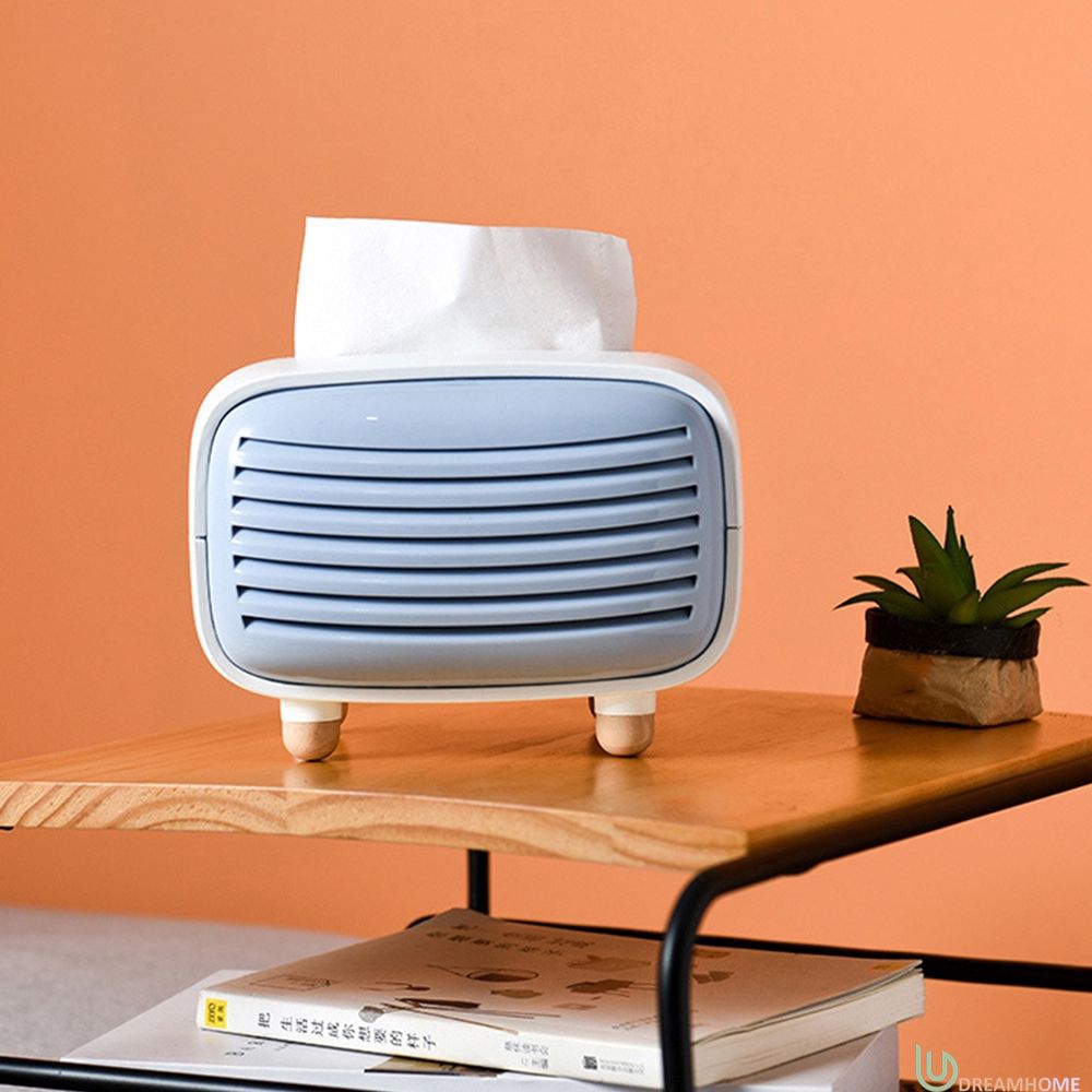 Hộp đựng khăn giấy hình radio mini xinh xắn cho gia đình/văn phòng
