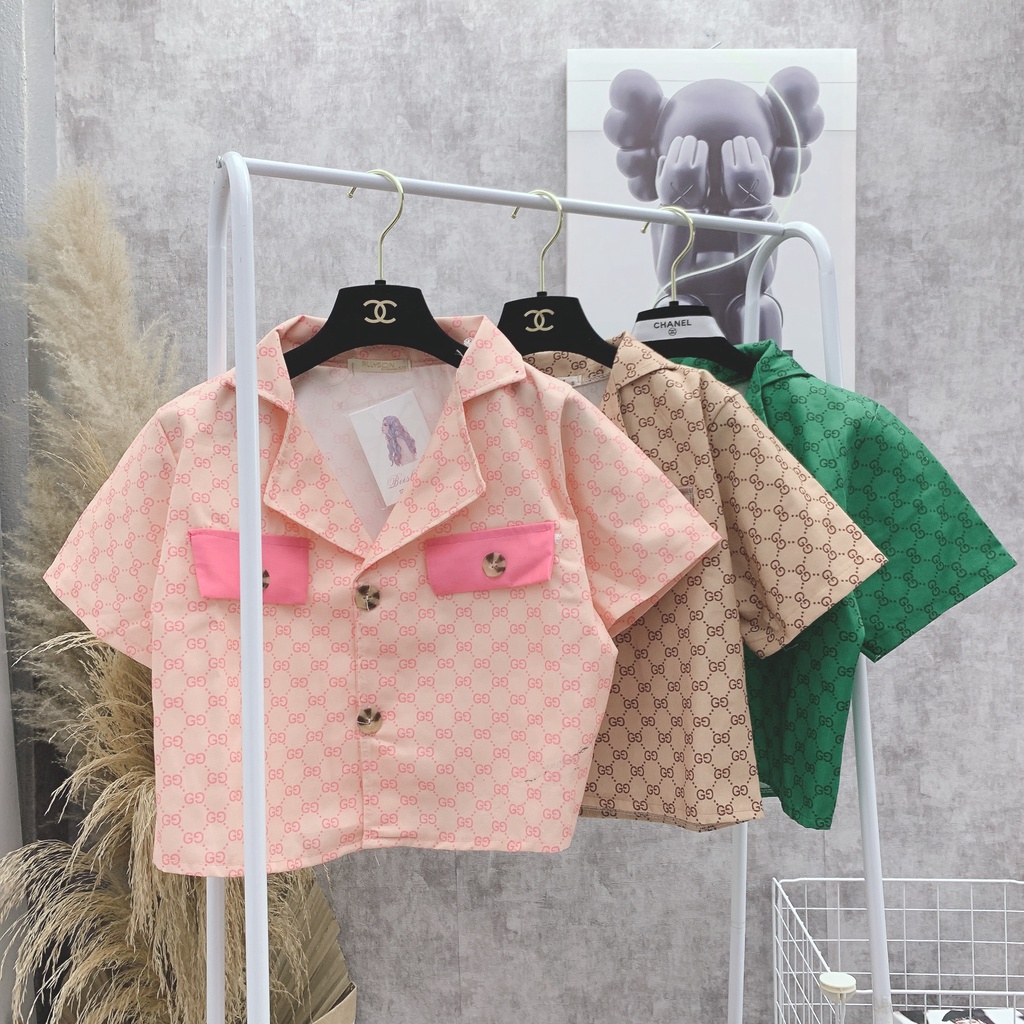 Set croptop kaki chân váy ngắn chữ a họa tiết chữ cao cấp