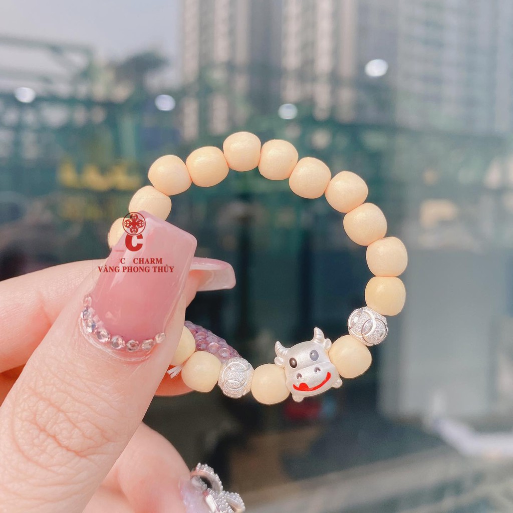 (FREE SHIP) Vòng dâu tằm kết bi bạc THẬT🎋🌷 - Vòng tay cho bé