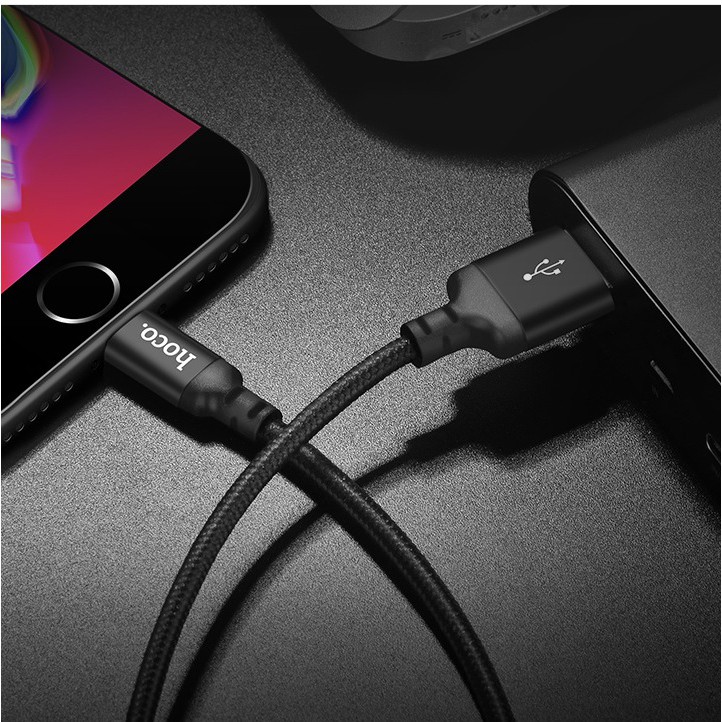 Cáp Sạc Hoco X142m dài 2m Lightning iPhone – Type C – Micro USB màu Đen