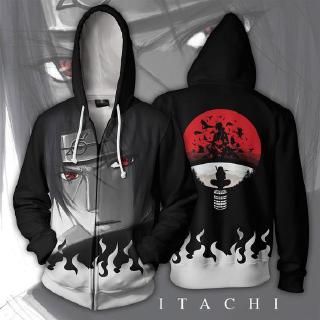 Áo khoác có nón khóa kéo in hình nhân vật Anime Naruto