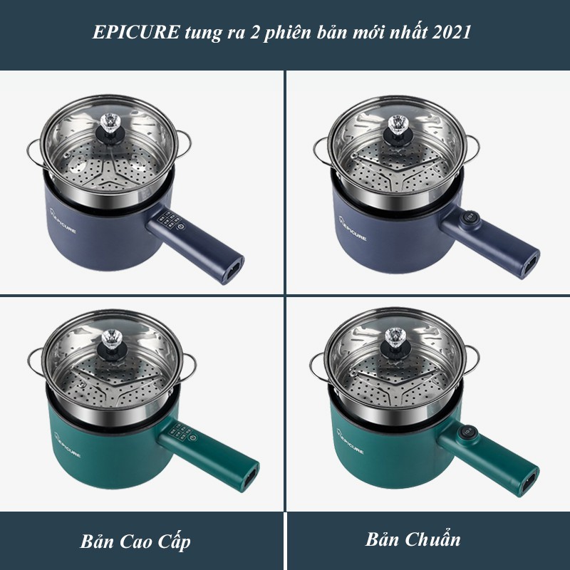 Chảo điện đa năng chống dính 2 tầng cao cấp, Chảo lẩu mini 6 mức nhiệt, chiên, rán, xào, nấu cơm...đều được -BH 12 tháng