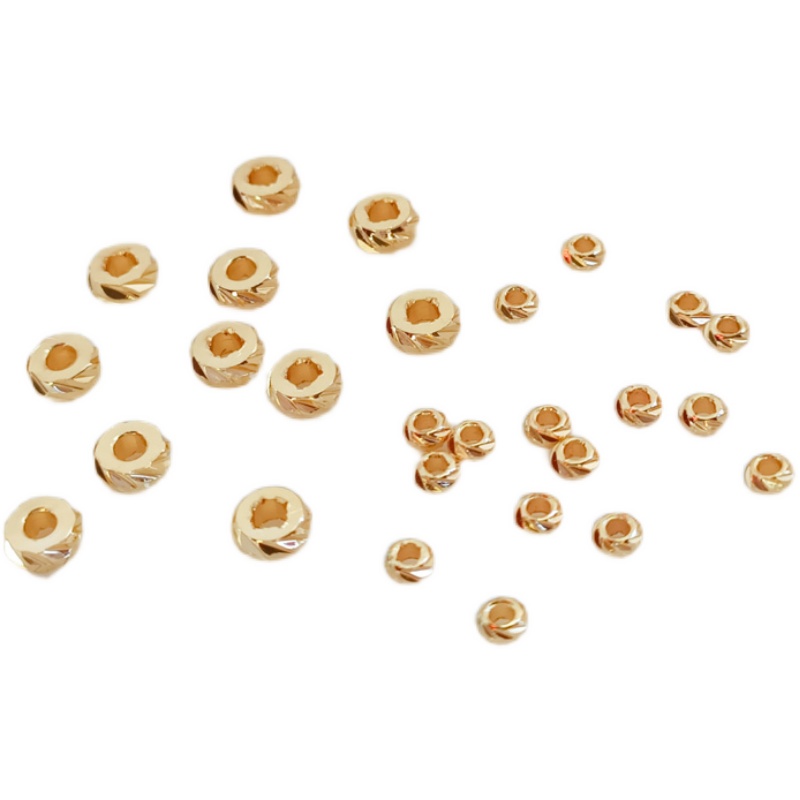 Set 50 Hạt Tròn Mạ Vàng 14K Nhiều Màu Sắc Dùng Làm Vòng Tay DIY