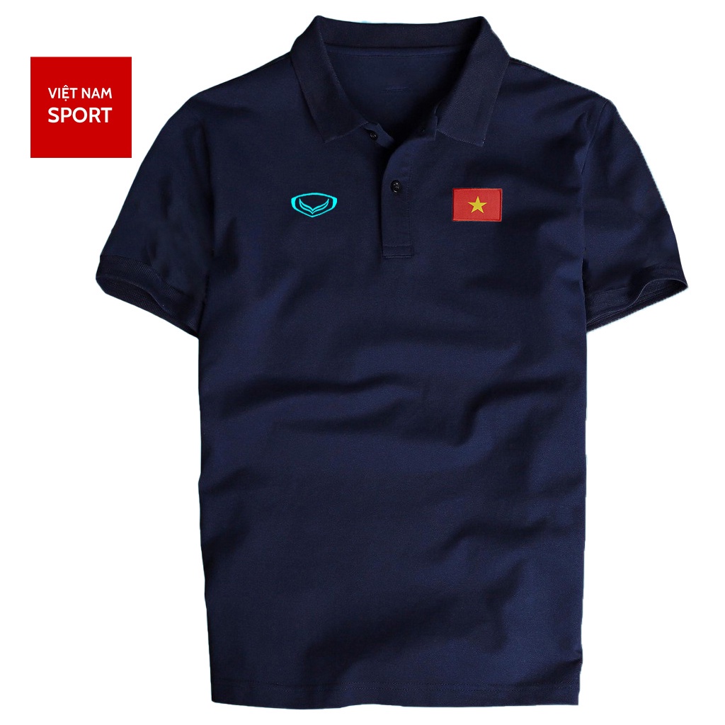 Áo thun Polo Nam, cổ bẻ basic vải Cá Sấu cotton cao cấo, thêu logo tuyển Việt Nam MENTOO *