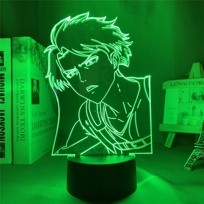 Đèn Ngủ led Đổi Màu Hình levi ackerman anime attack on titan + t * f