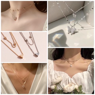 Dây chuyền 2 tầng phối đá phong cách nhẹ nhàng, nữ tính.