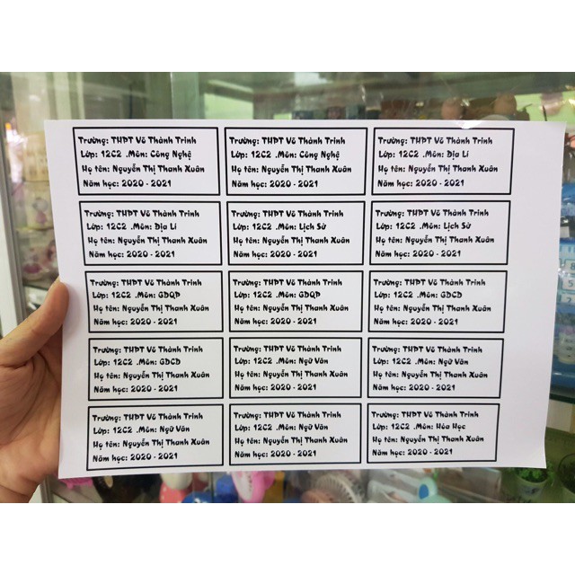 Combo bọc vở Decal và nhãn vở