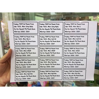 Combo bọc vở Decal và nhãn vở