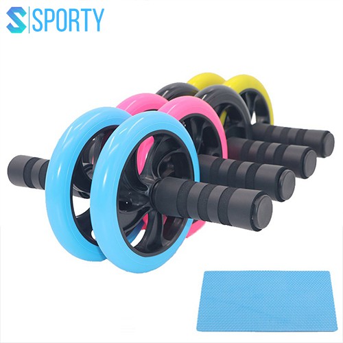 Con lăn tập cơ bụng 2 bánh YOGA cao 16.5cm có kèm thảm chính hãng SPORTY  được thiết kế đơn giản, gọn nhẹ và dễ sử dụng