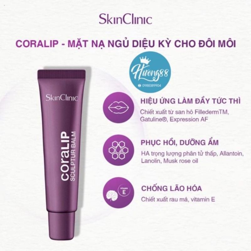 Son dưỡng môi/ mặt nạ ngủ Coralip Skinclinic