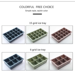 3Color 6/15 Grids Silicone Ice Cube Mold