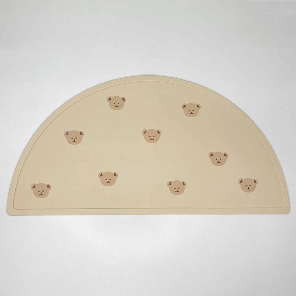 Tấm Lót Bàn Ăn Bằng Silicone Hình Đầu Gấu Phong Cách Hàn Quốc Cho Bé