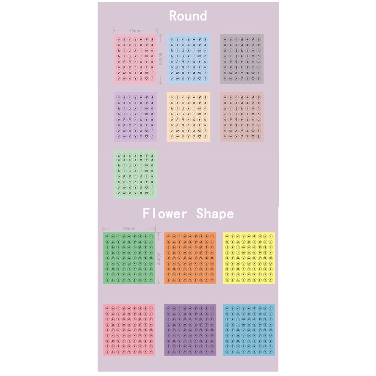 Flowertree Sticker Miếng Dán Hình Chữ Cái / Số Đếm Dùng Trang Trí Sổ Nhật Ký