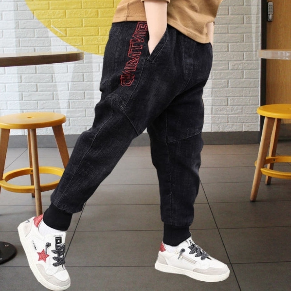 Quần jean lót lông cừu lót cotton dày dặn thời trang thu đông cho bé