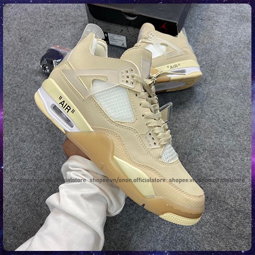 GIÀY THỂ THAO SNEAKER JORDAN 4 OFF WHITE, VÀNG NAM NỮ CỰC HOT