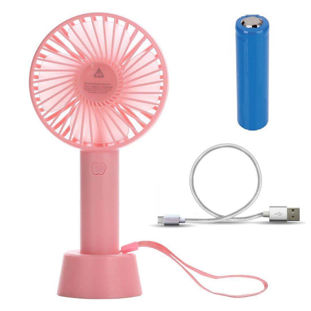 QUẠT CẦM TAY MINI 4 CÁNH SẠC PIN USB CÓ CHÂN ĐẾ ĐỂ BÀN  LOẠI TỐT