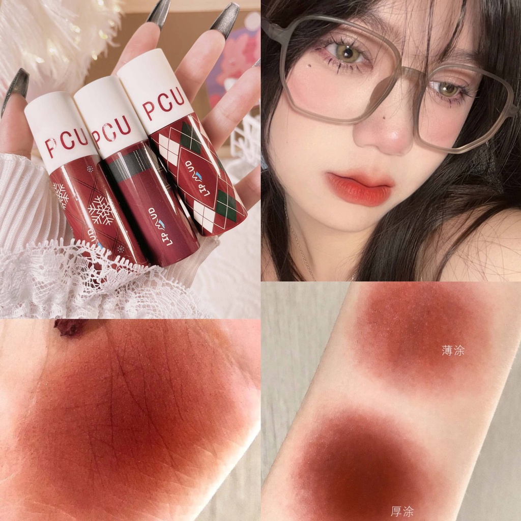 Son Bóng Lì Pcu Mịn Như Nhung Trang Điểm Trắng Và Không Phai Phong Cách retro Cho Sinh Viên Tiệc Tùng