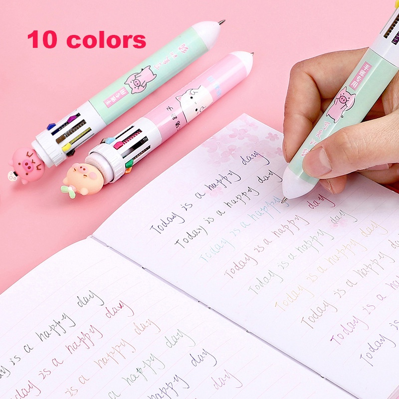 1 Bút Bi / 10 Màu Đa Năng 10 Màu Trong 1 Dễ Thương