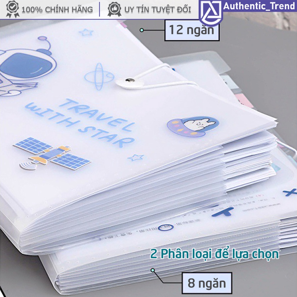 Bìa hồ sơ A4 dễ thương nhiều ngăn khóa dây tiện lợi