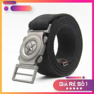 Thắt lưng nam vải dù mặt sao tròn phong cách lính