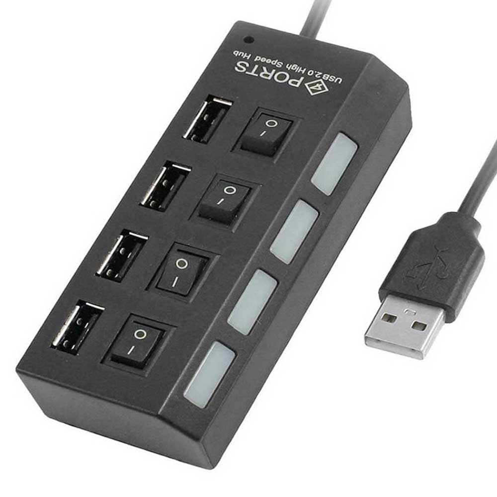 Bộ chia cổng USB - Hub chia 4 cổng USB có công tắc chính hãng