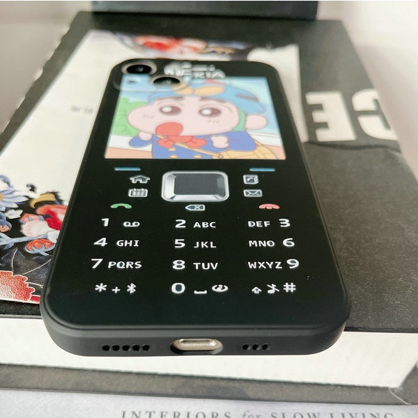 Casing For IPhone 14 Plus 13 Pro Max 12 11 ProMax Mini X Xs Xr 6 6s 7 8 Plus 6+ 6s+ 7+ 8+ Xsmax 14Promax 13Promax 12Promax 11Promax ins Nokia Big brother Cute Cartoon Crayon Shin-chan Tpu Fine Hole Shockproof Soft Phone Case Cover MDD 01