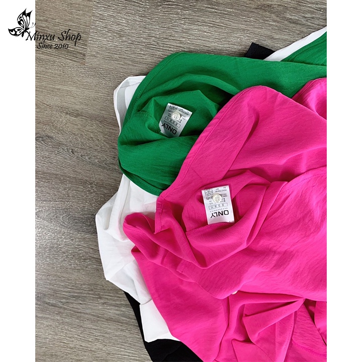 Áo sơ mi nữ ngắn tay cổ vest form rộng, chất vải đũi tơ dày dặn không nhăn mát lịm phong cách Hàn Quốc Minxu shop OC09