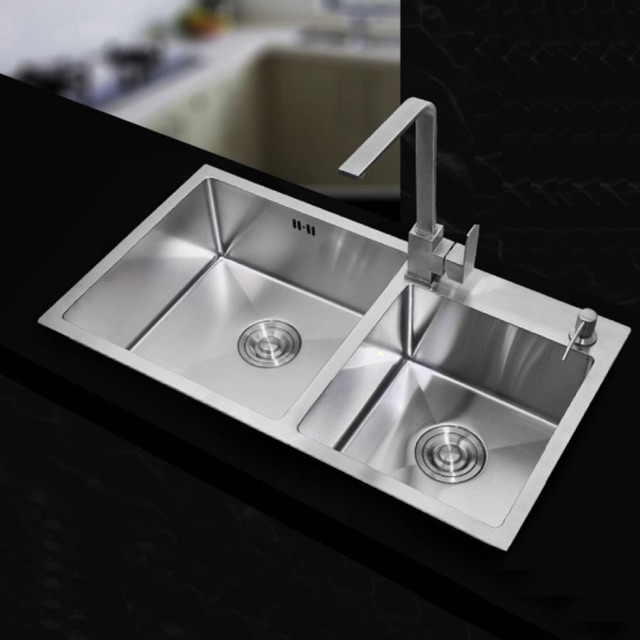 Chậu Rửa Bát Inox 304 Hai Hố Nanosi N-8245L