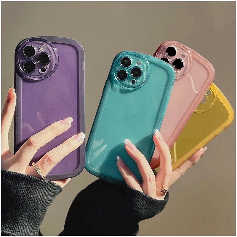 For IPhone 6 6s 7 8 Plus X Xr Xs XsMax 6+ 6s+ 7+ 8+ 12 Mini Candy Colors Round Lens Protection Airbag Shockproof Full Phone Back Case Cover NKS 01
