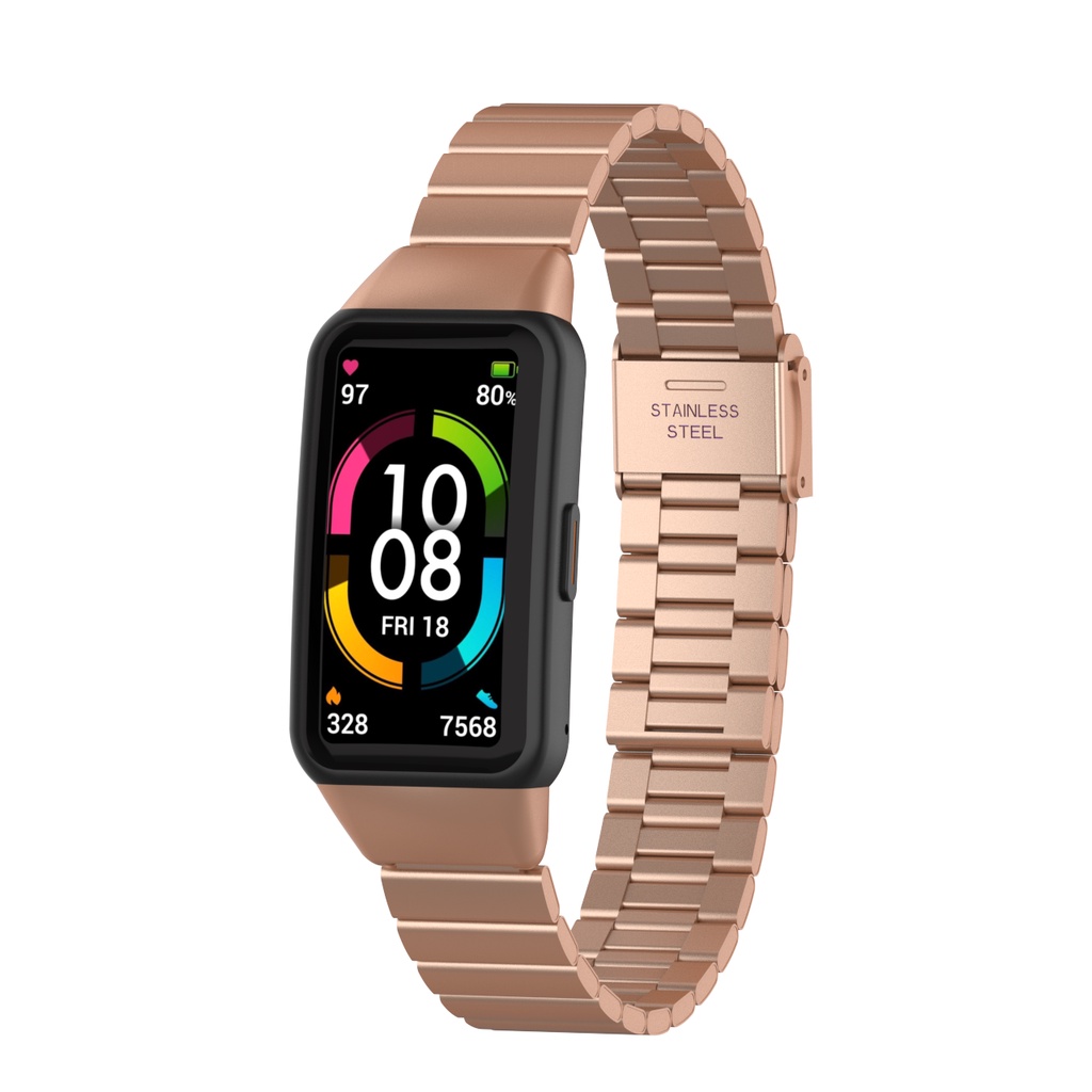 Dây Đeo Thay Thế Chất Liệu Kim Loại Không Gỉ Thời Trang Cho Huawei Band 7 / 6 Honor Band 6