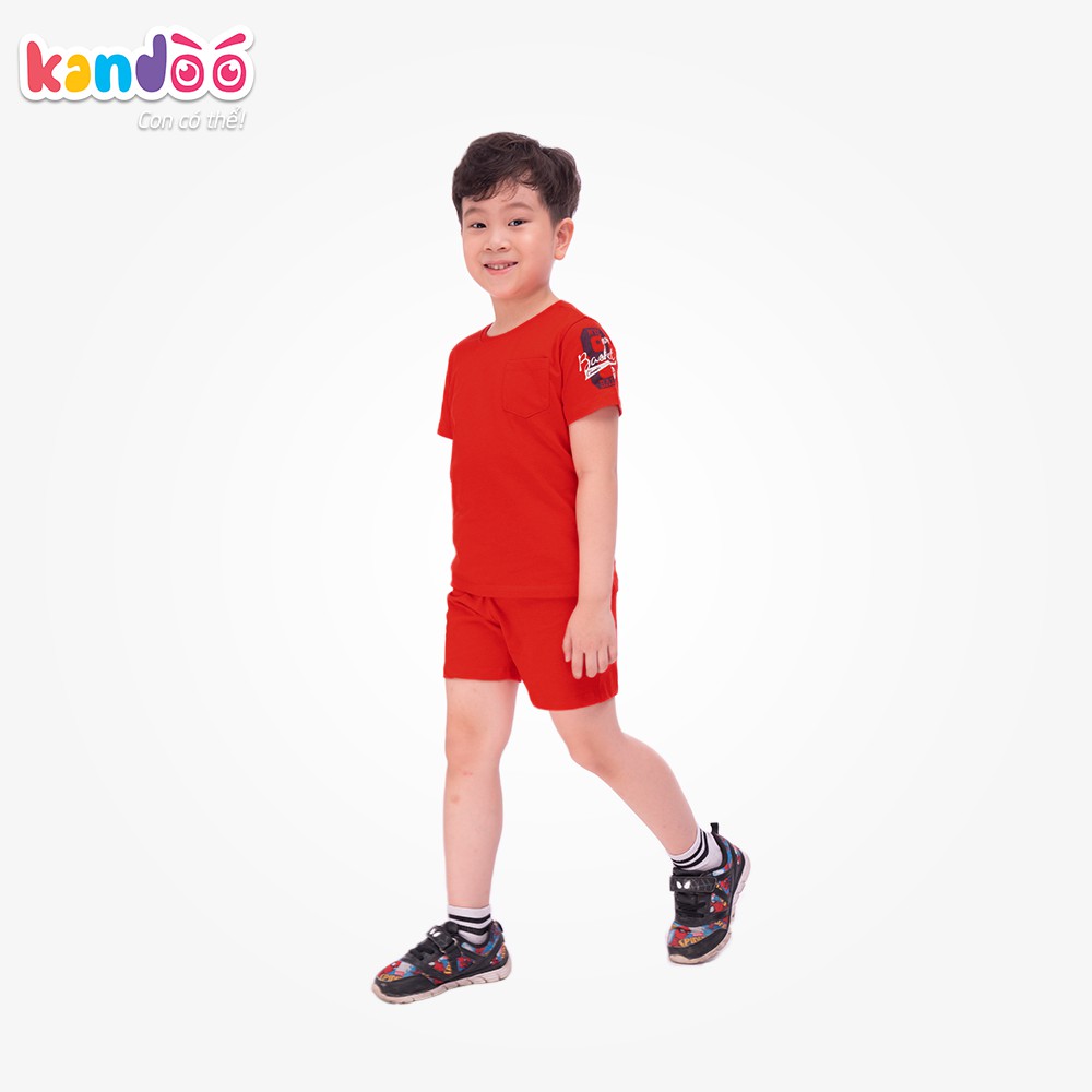 Bộ đồ ngắn tay bé trai KANDOO màu đỏ. chất liệu cotton cao cấp mềm mịn, thoáng mát, an toàn cho bé - DBSH1708