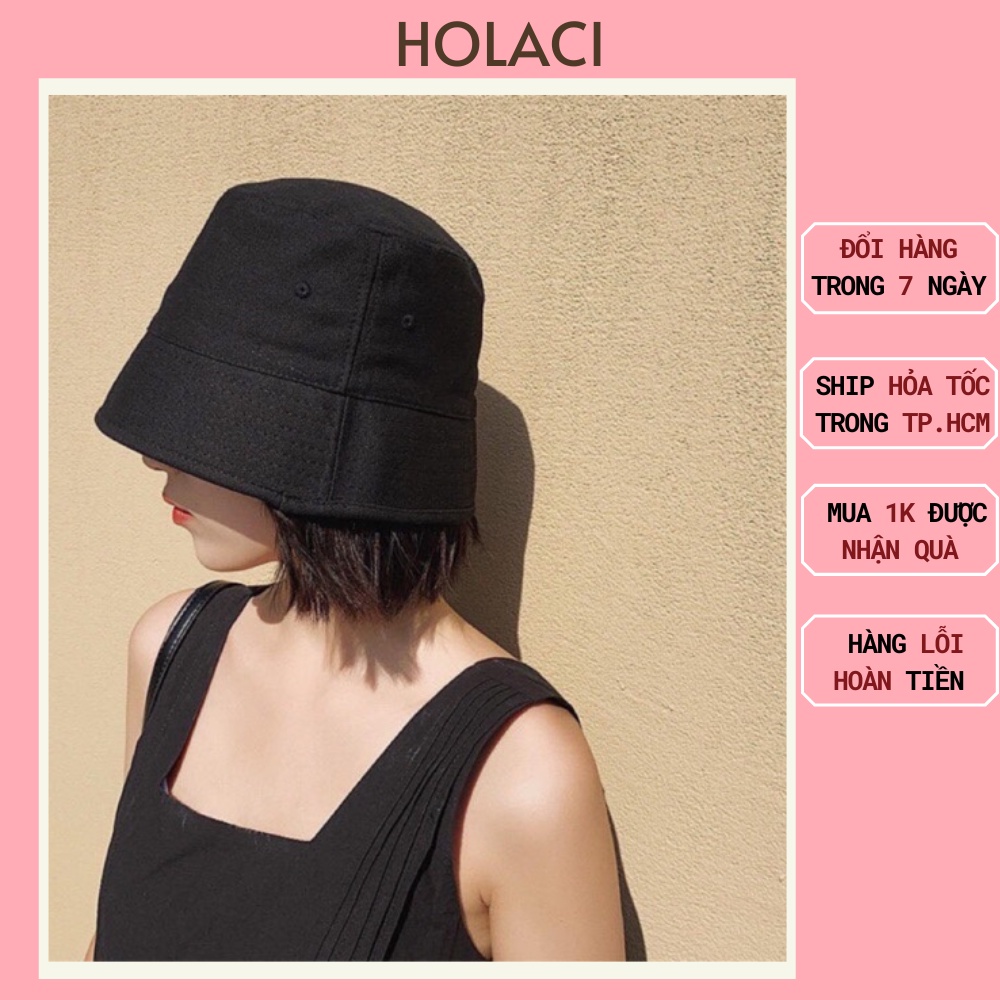 Mũ bucket trơn form unisex nam nữ nón tai bèo vành tròn vải đẹp Holaci MB02