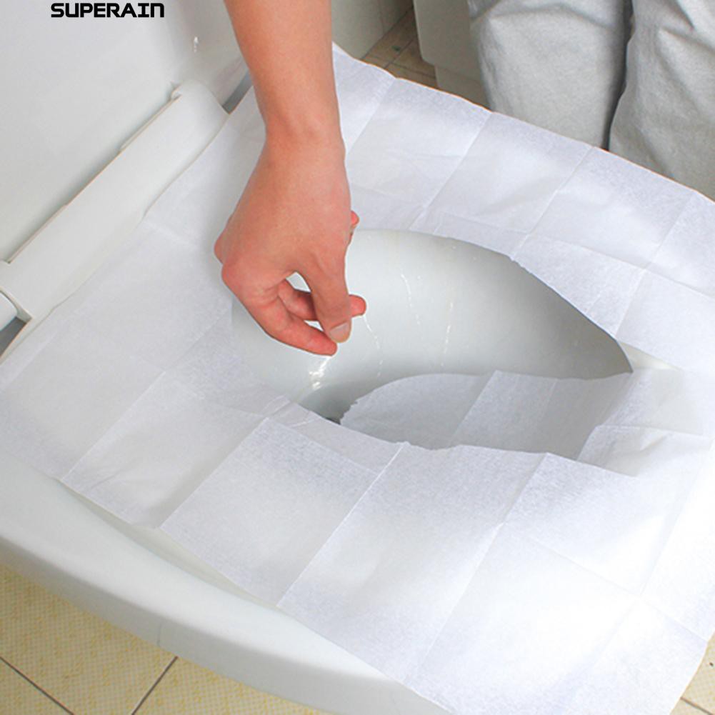 Set 10 Tấm Lót Bệ Ngồi Toilet Dùng Một Lần Tiện Dụng Khi Đi Du Lịch