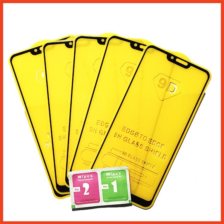 Kính cường lực Realme 2/3/5/5s/5 Pro/5i/ 6/ 6 Pro/ 6s/6i 9D Full màn hình (Tặng kèm Bộ Giấy Lau 1/2)