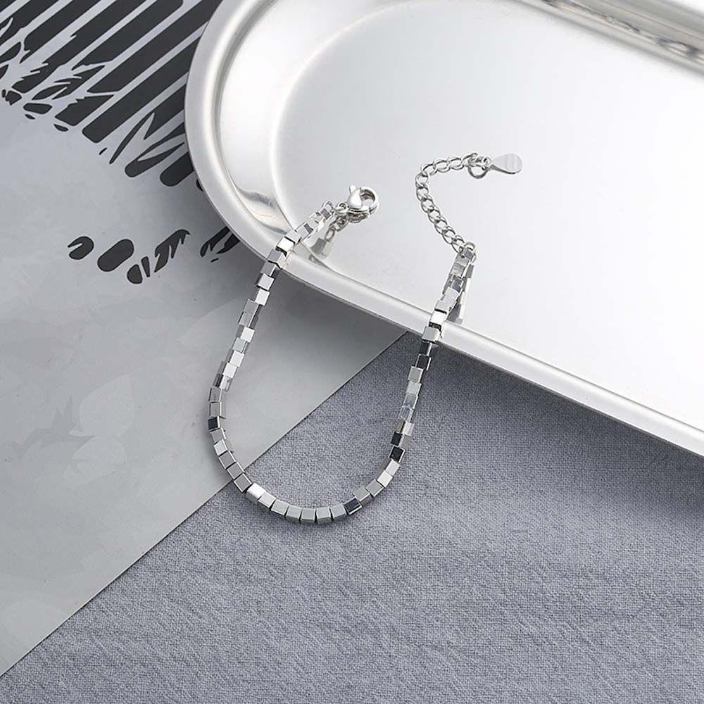 Vòng Tay Ống Vuông Đính Hạt Khối Lập Phương Thời Trang Thanh Lịch Làm|Vòng Tay Hình Học Nhiều Màu Sắc Có Thể Điều Chỉnh Kích Thước