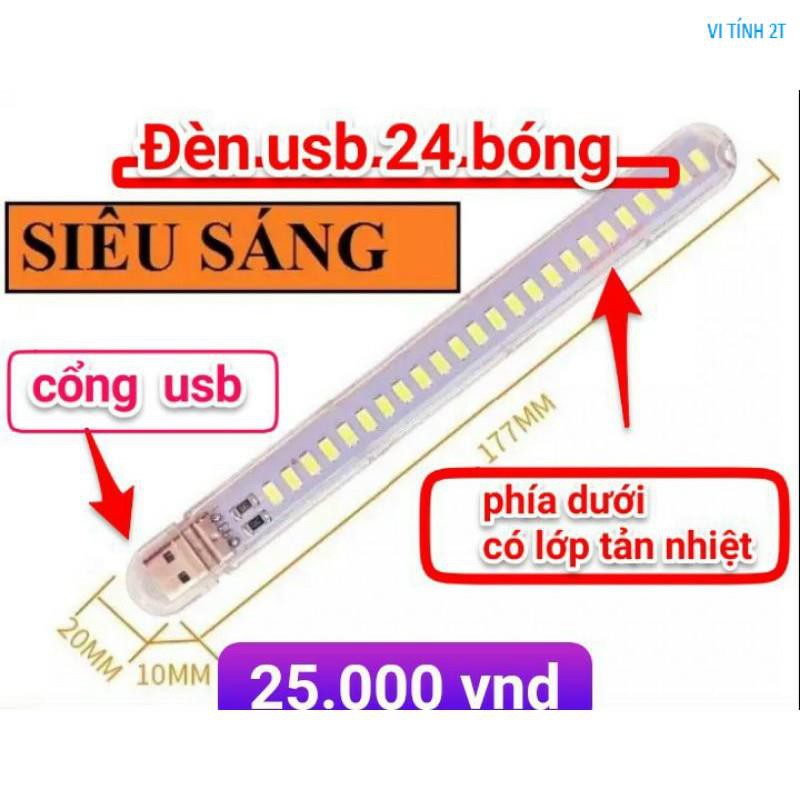 ĐÈN LED USB 24 BÓNG SIÊU SÁNG KHỦNG KHIẾP, CẤP NGUỒN QUA CỔNG USB 24 led