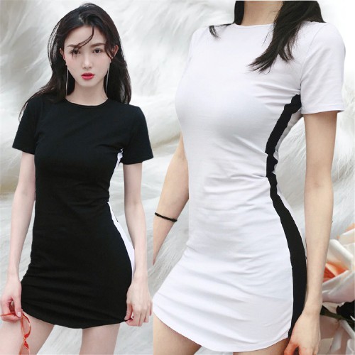 Đầm thun tay ngắn dáng ôm quyến rũ thời trang cho nữ