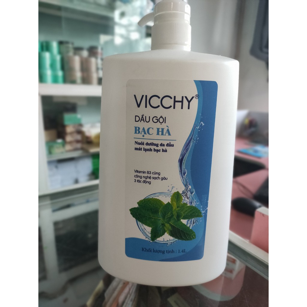 Dầu Gội Vicchy Bạc Hà, Nước Hoa - 1,4L