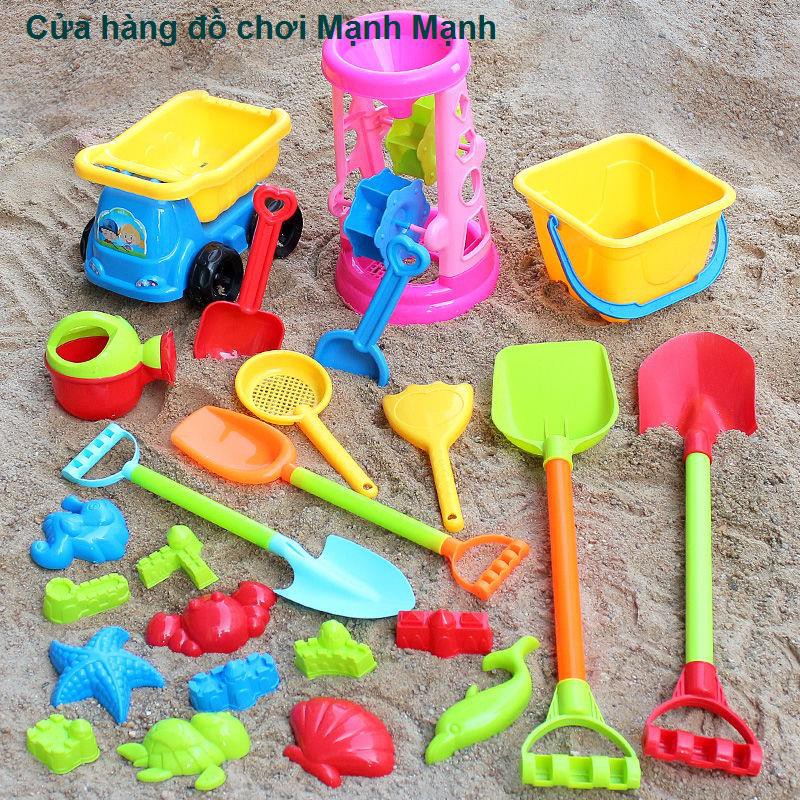 Bộ đồ chơi đi biển cho trẻ em, bé dưới nước, trên cát, đào xẻng lớn, đồng hồ hạt cassia , dụng cụ xô bãi