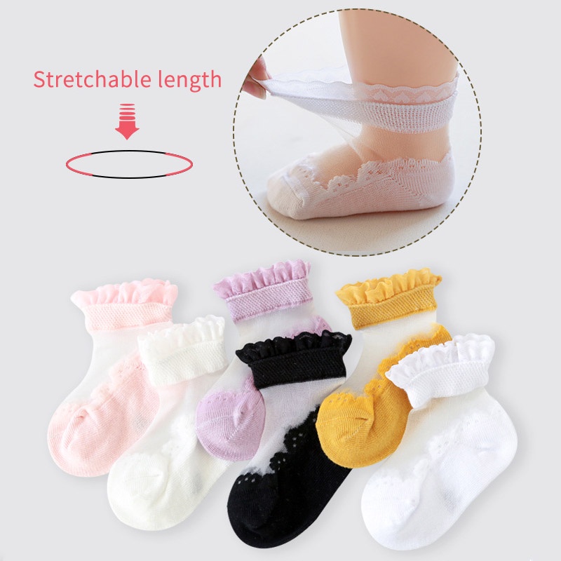 Vớ ren lưới thoáng khí xinh xắn dễ thương cho bé gái 1-3 tuổi