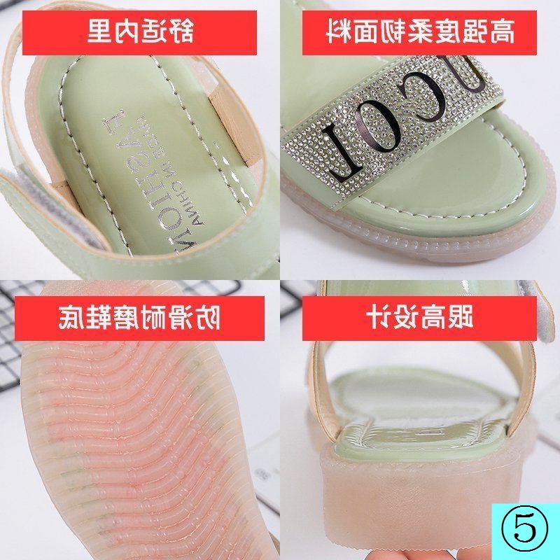 Giày Sandal Mùa Hè 2022 Quai Dán Đính Đá Cho Nữ Sinh Trung Học