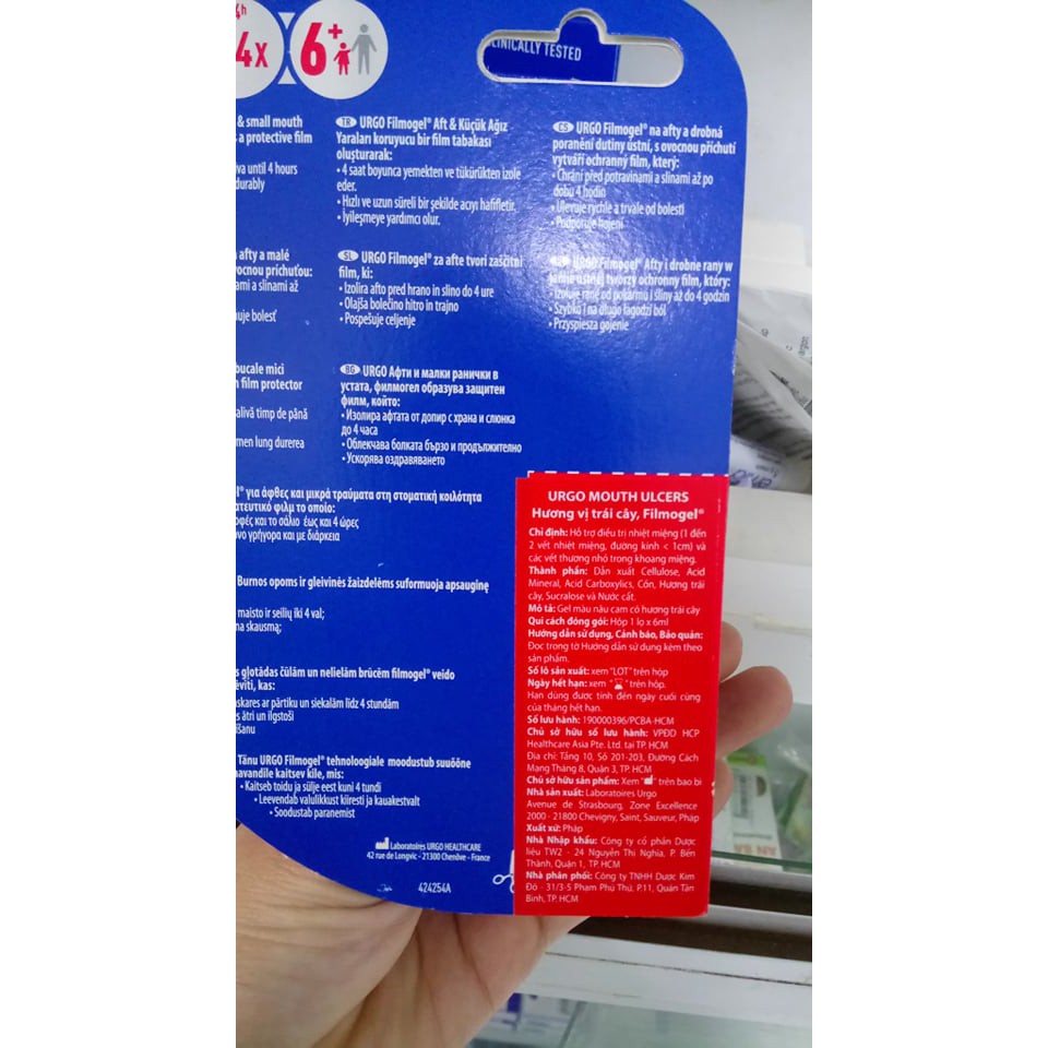 Gel bôi giảm nhiệt, loét, lở miệng Urgo Filmogel Mouth Ulcers  Lọ 6ml