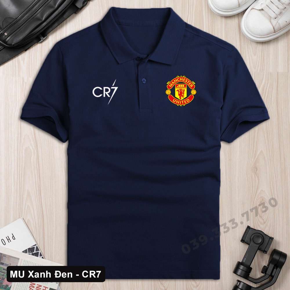 Áo thun polo bóng đá cao cấp MU CR7 HOT vải đẹp không bông xù